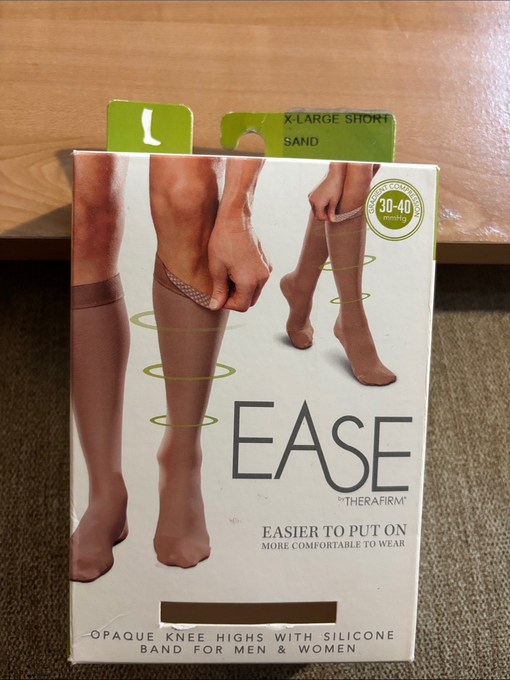 Ease Knee Highs in Sand - Compression Socks 30-40 mmHg X-Large short NEW